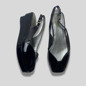 PRADA Patent Leather Slingback Sandals Size 37.5